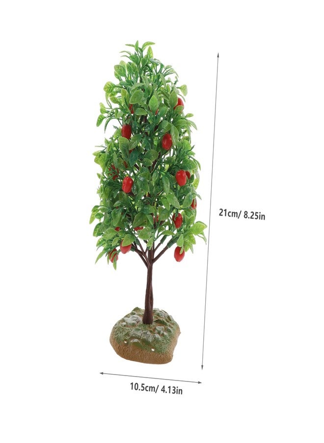 MUCKLILY 2Pcs Fruit Tree Model Decoration for Garden Scene Layout Realistic Fruit Tree Ornament for Sand Table Decor Miniature Landscaping Trees for Home and Dollhouse Display - Image 2
